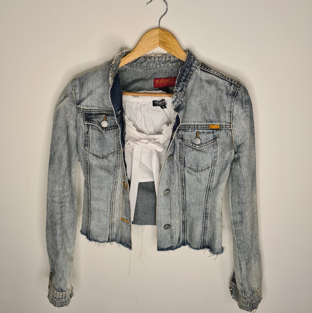 Buffalo distressed Jean jacket and crop top